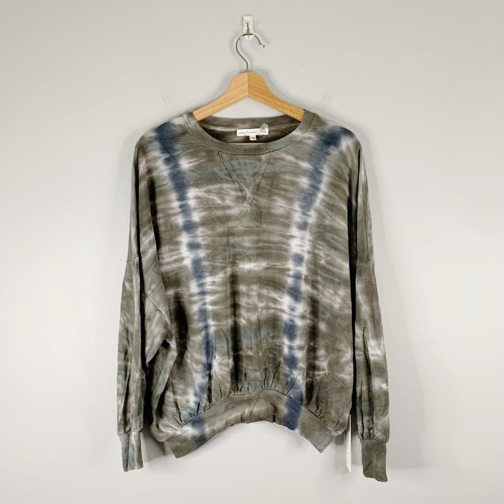 Young  Fabulous & Broke Juliette Tie Dye Crew Neck Sweatshirt Small S Green NWT